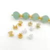 Retención de Color Fuerte Chapado en Oro Cuentas Espaciadoras de Flor de Doble Cara Accesorios para Joyería Hecha a Mano DIY Espaciadores para Pulseras de Cristal Base de Flor