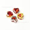 Diamante de cristal de circón con destellos de corazón de 10/12 mm, cosido a mano, con garra, para decoración de vestido de novia, accesorios para bolsos y zapatos