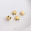 Color Dorado Real de 14K Conservación del Color Tapón de Goma de Doble Agujero Perla de Ajuste de Posición Perla Redonda Tipo Pastel de Silicona Accesorios para Pulsera de Cadena DIY Collar