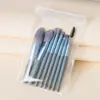 Mini Kit de Pincéis de Maquiagem, Conjunto Completo de 8 Pincéis Portáteis, Amigáveis para Viagem, com Cerdas Macias para Iluminador, Blush, Sombra, Base e Corretivo