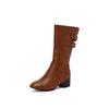 Hebilla de cinturón estilo europeo y americano cabeza cuadrada tubo medio talla grande botas de mujer comercio exterior transfronterizo T106-5