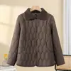 Chaqueta ligera de algodón para mujeres de mediana edad y mayores, abrigo de otoño e invierno para madres de 50-60 años, abrigo de algodón cálido con cuello