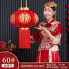 Nueva Linterna de Personaje Feliz para Boda Balcón Patio Puerta Decoración de Boda Colgante Exterior Terciopelo Rojo Linterna de Boda