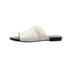 Sandalias Planas de Piel de Oveja de Primera Capa para Mujer, Nuevo Estilo de Verano, Sandalias Casuales de Cuero Genuino con Punta Redonda y Punta Abierta para Mujer