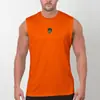 Marca de Moda Muscular Colete Fitness Masculino Sem Mangas Verão Corrida Treinamento Solto Respirável Camiseta Esportiva Top