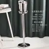 Balde de Champagne de Aço Inoxidável Estilo Europeu com Suporte de Luxo Modelo para Sala de Exposição Joalheria Bar Doméstico KTV Vinho Balde Vertical de Gelo