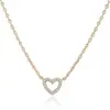 Collar para Mujer Cadena con Forma de Corazón Collar de Diamantes Colgante de Cruz para Niñas Cadena de Clavícula Amor al por Mayor