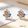 Pendientes Yanbo Fashion Retro Francés de Lujo Ligero Completamente Incrustados de Diamantes, Pétalos Plateados, Pendientes de Diseño Versátil de Lujo Ligero Únicos para Mujer