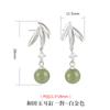 Nuevos y modernos pendientes de jade hetiano de plata esterlina s925 para mujer, pendientes de jade con hojas de bambú estilo Mori, pendientes de oro con método antiguo.