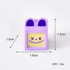 Acessórios Quadrados de Resina com Orelhas de Coelho de Desenho Animado, Expressões Divertidas, Decorações para Capa de Celular com Cola de Creme DIY, Materiais de Resina