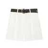 Moda Europeia e Americana Transfronteiriça Aliexpress Venda Quente Shorts Casuais Plissados com Cinto