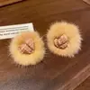 Brincos de Pelúcia Retro Coração Outono e Inverno Femininos Versáteis Atmosfera Nicho Celebridade da Internet Brincos de Luxo Leve Elegantes Brincos Explosivos