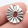 22X18Mm 1.3g Multicor Acessórios para Joias DIY Liga Retro Oco Plissado Forma de Ovo Geométrico Pingente