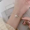 Pulsera de plata S925 con forma de arroz para novia, diseño de estudiante femenina, diseño de nicho, pulsera retro con forma de corazón de celebridad de Internet, moderna