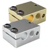 Bloque Calentador de Extrusora Hotend Volcano PT100 Aluminio/Amarillo/Chapado Resistente a Altas Temperaturas Bloque Calentador E3D Silicona