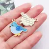 Accesorios para joyería DIY de aleación KC oro cuervo animal colgante esmaltado para pendientes hechos a mano, collares, llaveros y colgantes pequeños