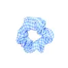 Estilo Azul Leche Coreano ins Elegante Dulce Anillo Intestinal Francés Niña Floral Margarita Cuadros Cuerda para el Cabello Accesorios para el Cabello para Mujeres