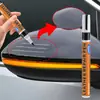 Kineshinex pluma de retoque para reparación de rayones en partes plásticas del interior del coche para desconchado de pintura de botones, tablero y consola central de plástico duro