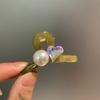 Pinza para el flequillo con forma de frente, superbrillante, con diamantes de imitación y perlas, para sujetar el par de pinzas, horquilla rota con cabeza de princesa, subred roja, pinza pequeña japonesa y coreana.