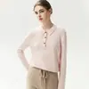 Estilo retro e intelectual~ Suéter polo de punto 100% cachemir puro para mujer para otoño e invierno, con un cuello suave y elegante y un suéter base cómodo y versátil