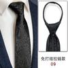 Vestido Camisa de Cuello Blanco para Negocios y Trabajo, Corbata de Cremallera Simple sin Nudos, Rayas Azul Oscuro
