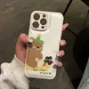 Funda de Teléfono Adecuada para Iphone17Pro Oso de Cumpleaños con Ilustración de Gato Negro, Apple 16/15 Anti-Caídas Textura de Cuero Funda de Pan