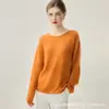 Nuevo suéter de cachemir reversible de color sólido versátil 75% cachemir 25% seda de morera tejido de punto con cuello redondo para mujer, holgado y suave