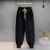 Traje Casual Masculino Terno de Duas Peças Masculino Outono e Inverno Jovem Tendência Gola Alta Meia Manga Moletom com Caimento Solto