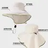 Sombrero de Protección Solar para Exteriores para Mujer, Protección Solar de Verano, Anti-UV, Ala Ancha, Secado Rápido, Protección del Cuello, Chal, Sombrero de Pescador para Montañismo