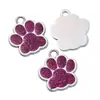 Liga Colorida Pingente de Pegada de Cachorro com Gotejamento de Óleo Tag de Gato com Glitter Pingente de Joia de Garra de Urso Feito à Mão DIY