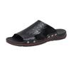 Sandalias y Pantuflas de Punta Abierta para Hombre Talla Grande 48 Transfronterizas para Casa y para Salir Zapatos para Vadear Zapatos de Playa Pantuflas de Piel de Vaca Zapatos de Hombre
