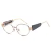 Gafas de sol ovaladas retro europeas y americanas transfronterizas Gafas de sol de moda para hombre y mujer, celebridad de Internet, moda callejera T22136