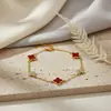 Pulsera Nueva Estilo Trébol de Cuatro Hojas Doble Cara de Cinco Hojas, Lujo Ligero, Incrustada de Diamantes, Súper Brillante, Llena de Diamantes, Joyería Clásica de Cinco Hojas, Regalo de San Valentín