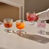 Copo Curto Estilo Ins de Vidro Retrô para Café Americano Gelado, Chá de Frutas, Bebidas Especiais, Suco