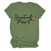 Terapeuta ocupacional Amazon Wish sitio independiente de moda versátil camiseta de mujer de cuello redondo y manga corta