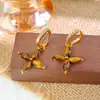 Pendientes de Trébol de Cuatro Hojas Maillard de Aguja de Plata Estilo Hong Kong Retro Elegantes Pendientes para el Trabajo Moda Femenina Lujo Ligero Pendientes de Gama Alta