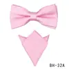 Conjunto de Gravata Borboleta e Lenço de Cor Sólida com Listras para Homens, Acessórios de Terno de Negócios de Alta Qualidade, Gravata Borboleta em Estoque
