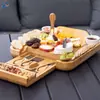 Tabla de quesos con cajón de venta caliente transfronteriza, Tabla de cortar de bambú, Tabla de cortar de queso de leche para el hogar de fábrica lista para usar