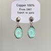 Aretes Colgantes Verdes Menta "Lago Baikal" para Mujer 2024 Nuevos Simples con Sentido Cool Exquisitos