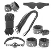 El juego de accesorios SM Jiuai incluye correas de sujeción, bola de mordaza, antifaz, esposas auxiliares para manos y pies, pinzas para pezones para entrenamiento sexual.