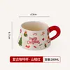 Juego de Taza de Café y Platillo de Cerámica Navideño Personalizado Creativo Transfronterizo con Cuchara Taza de Dibujos Animados Regalo Personalizable