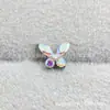 Pendientes de Mariposa de Aleación de Titanio Astmf-136 5 Circonitas G23 Titanio Nuevo Mariposa Circonita Pendientes para Labios Joyería Cabeza