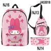 3D nova impressão periférica Sanrio meilti mochila escolar bolsa mensageiro estojo de lápis impressão de três peças