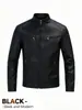 2026 Nova Jaqueta de Couro Masculina para Outono e Inverno Slim-Fit Estilosa Jovem Tendência Gola Alta Casual Casaco de Exportação