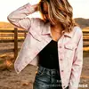 Nueva Chaqueta Corta de Mezclilla Pura de Algodón Transfronteriza Otoño e Invierno Estampado Digital 3D Moda Personalidad Ajustada Superior para Mujer