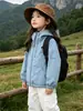Chaqueta cortavientos para niña de doble cremallera de comercio exterior, nueva chaqueta elegante de otoño 2026, ropa infantil de moda, chaqueta de montañismo