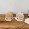 Chapéu de Palha Infantil com Proteção Solar Estilo Coreano, Chapéu Bico de Pato Vazado Estilo Britânico para Meninos e Meninas, Chapéu de Praia para Crianças na Moda