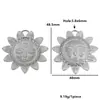 Pendantes Grandes Retro Europeos y Americanos de Acero Inoxidable con Cara Sonriente, Corazón Solar, Luna para Collares y Pendientes DIY, Accesorios de Joyería de Acero de Titanio
