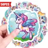 50 Pegatinas de Graffiti de Unicornio de Compra Directa Transfronteriza para Maletas, Botellas de Agua, Computadoras, Cuadernos, Pegatinas Impermeables para Agendas