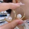 Aretes de Aro de Perlas de Diseño Nicho para Mujer Temperamento Retro Francés Personalidad Simple Aretes de Alta Gama al Por Mayor